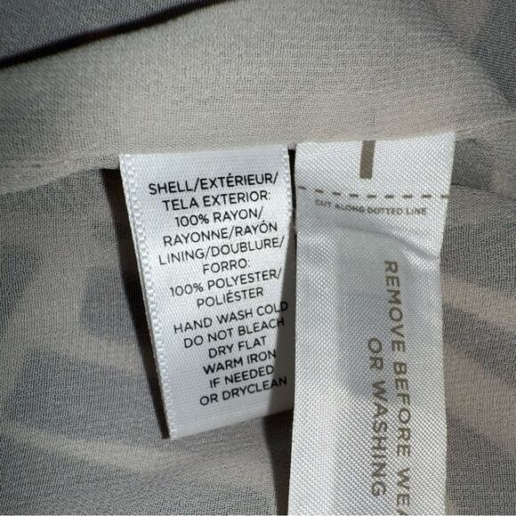 5/ $25 LOFT Black and Tan Geometric Dress with Elastic / Drawstring Waist Medium - Picture 7 of 8